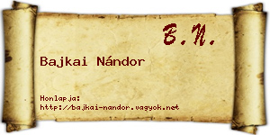 Bajkai Nándor névjegykártya